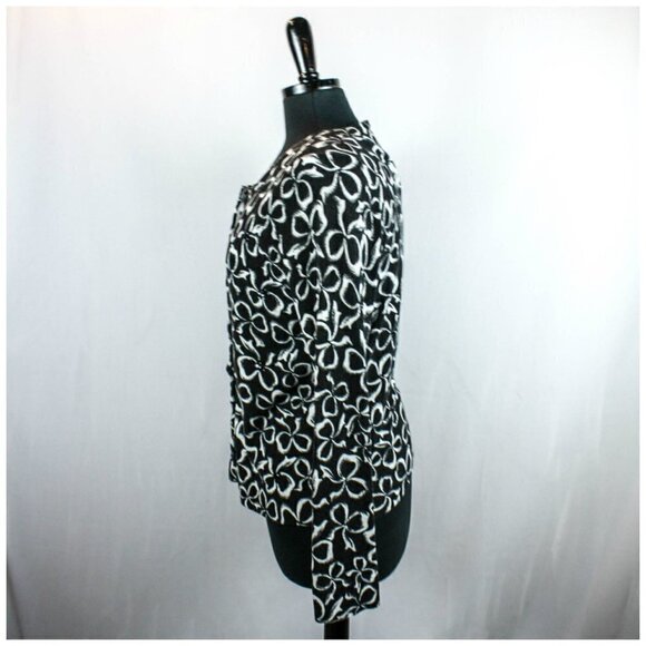 Charter Club Black White Floral Cardigan S… - Picture 2 of 5